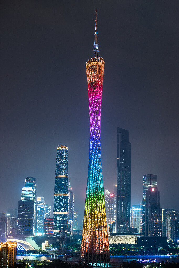 Телебашня Гуанчжоу Кантонская Телебашня Гуанчжоу Кантонская