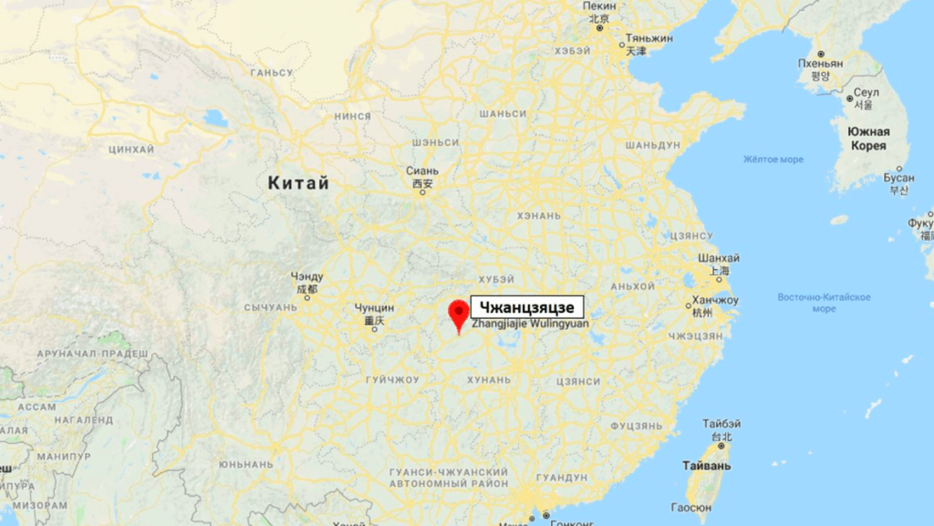 чжанцзяцзе на карте.png чжанцзяцзе на карте.png